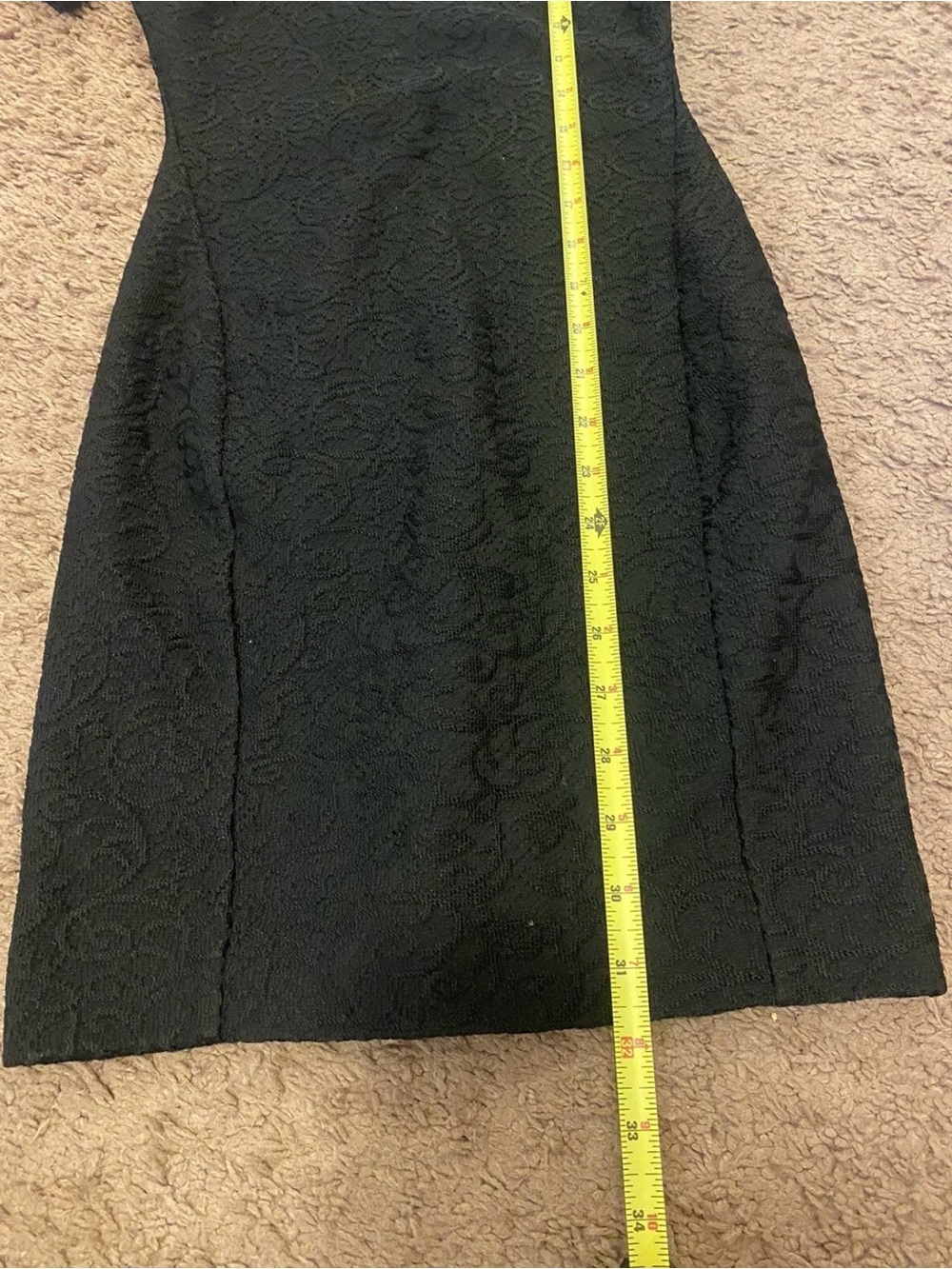 Aritzia Wilfred Mignonne Dress Black Jacquard Sheath Short Sleeve XXS $125 - Picture 7 of 11
